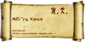 Móry Kanut névjegykártya